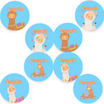 Round Llama stickers / 8pcs