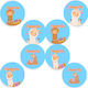 Runda Llama autocolante / 8pcs