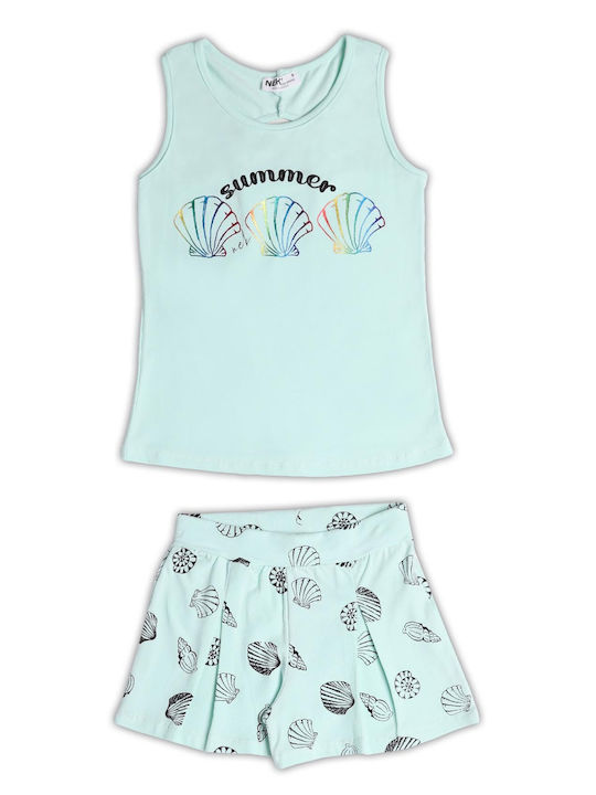 Nek Kids Wear Kids Set with Shorts Summer 2pcs Turquoise