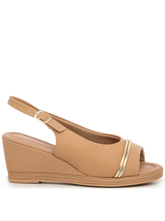 Piccadilly Anatomic Women's Ankle Strap Platforms Beige