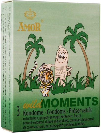 Amor Prezervative Wild Moments 3 Bucăți Cu Răzuituri