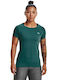 Under Armour HeatGear Γυναικείο Αθλητικό T-shirt Fast Drying Πράσινο