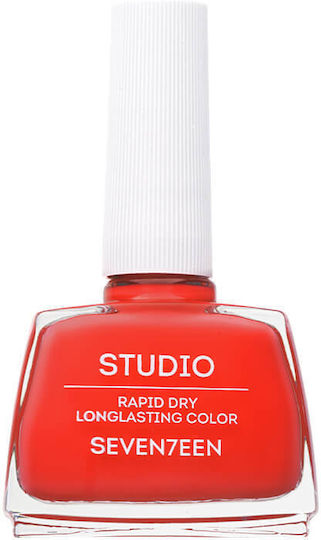 Seventeen Studio Rapid Dry Lasting Color Glossy Βερνίκι Νυχιών Quick Dry Κοραλί 222 12ml