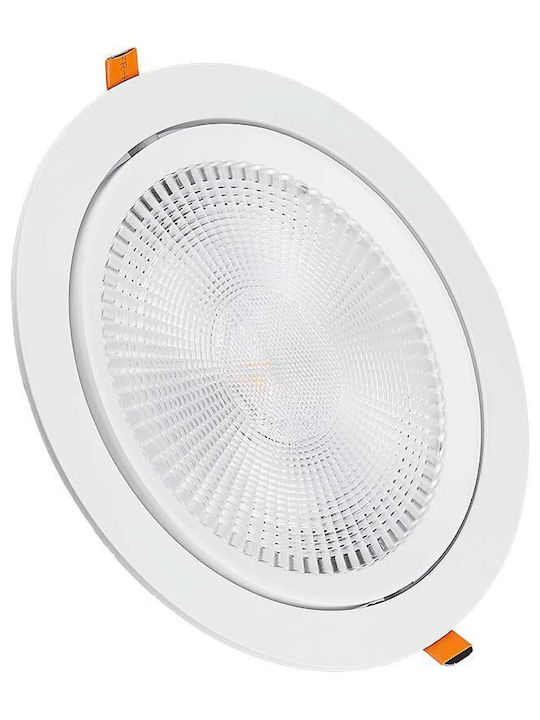 V-TAC Στρογγυλό Χωνευτό LED Panel 20W με Ρυθμιζόμενο Λευκό Φως