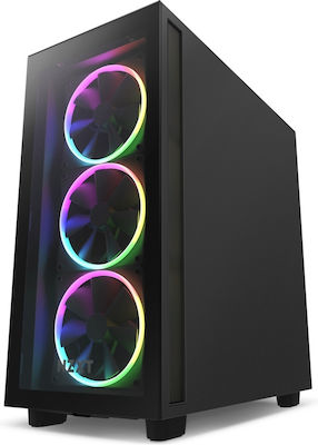 NZXT CM-H71EB-02 Gaming Midi Tower Computer Case with Window Panel and RGB Lighting Black