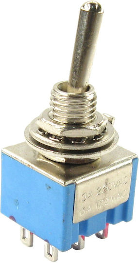 MINI ON-ON 3A-250VAC 6A-125VAC On-Off switch Toggle Double Silver 1pcs
