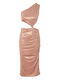 Καλοκαιρινό Midi Βραδινό Φόρεμα Misty Rose Metallic