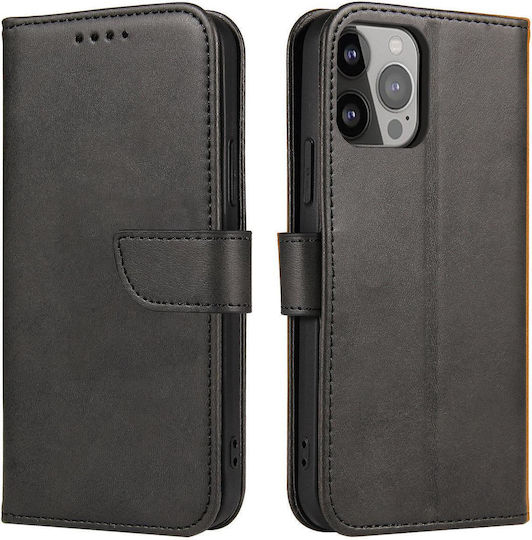 Hurtel Magnet Book Piele artificială Negru (Galaxy S23 Ultra)
