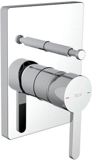 Roca Carelia Built-in Faucet Mixer for Shower 2 Exits Silver Roca Carelia Built-in Faucet Mixer for Shower 2 Exits Silver
