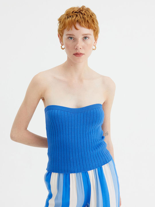 Compania Fantastica Women's Blouse Strapless Blue