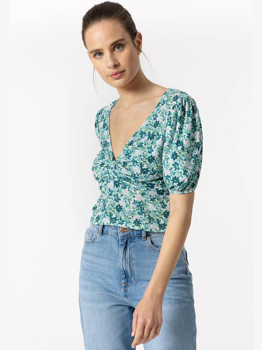 Tiffosi Cropped Tshirt Floral Grün