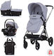 Chipolino Elite Verstellbar 3 in 1 Baby Kinderwagen Geeignet für Neugeborene Graphite