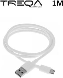 Treqa CA-1011 CA-1011 Reguläres USB 2.0 in Micro-USB 1m Weiß