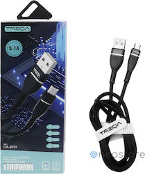 Treqa CA-8781 CA-8781 Braided USB 2.0 σε micro USB 1m Μαύρο Treqa CA-8781 CA-8781 Braided USB 2.0 σε micro USB 1m Μαύρο