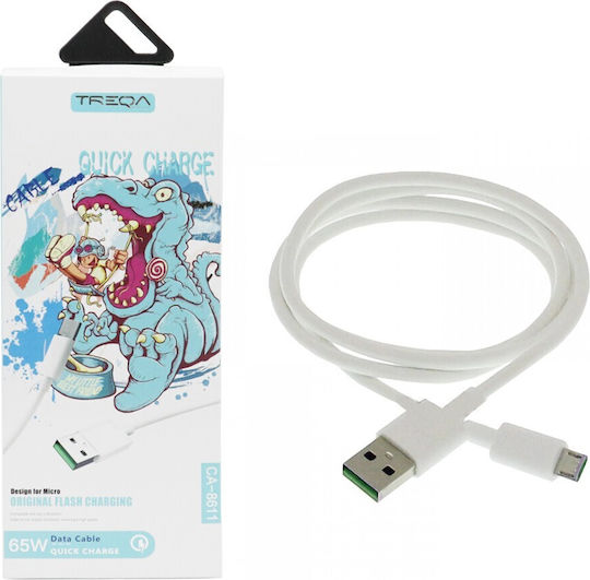 Treqa CA-8611 to micro USB Cable Λευκό 1m (CA-8611)