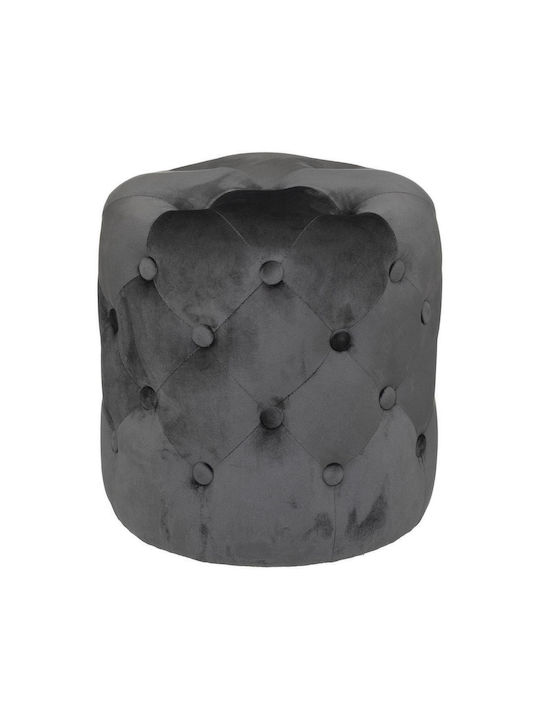 Stool For Living Room Upholstered with Velvet Adriana Gray