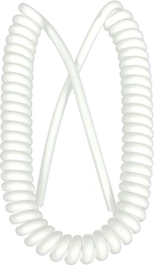 Eucom Захранващ Кабел с Диаметър 3x0.75mm² в Бял Цвят 1m Гъвкав