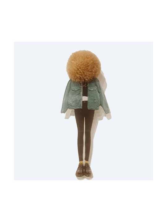 Brosche Figur "Fluffy Brown" aus Plexiglas