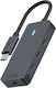 Rapoo 4-Port USB 3.1 Hub with USB-C Connection Gray