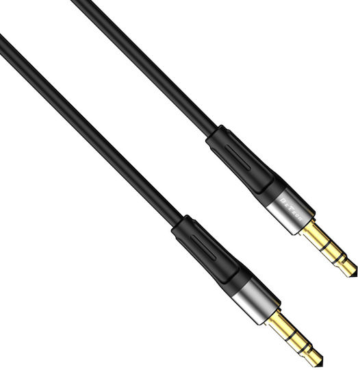 Καλώδιο Ήχου 3.5mm male - 3.5mm male Μαύρο 1m με Επίχρυσους Ακροδέκτες 40279