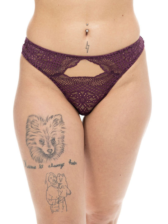 Women's briefs with lace - 36-3018d Damask