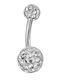 Oxzen Bauchnabelpiercing aus Stahl Silber