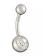 Oxzen Bauchnabel Piercing aus Stahl Silber