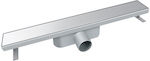 Maxiflow Line Standard 1253119 RAIN 80cm PVC Floor Channel with a floor with a counter