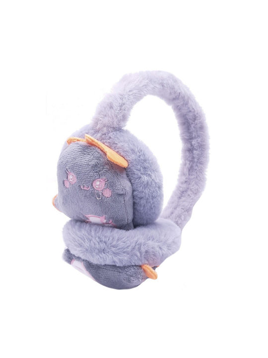 Protective Furry Earmuffs Dinosaur Grey