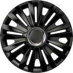 AMiO Car Hubcap Set ROYAL RC 14" 4pcs Black AMC/AM