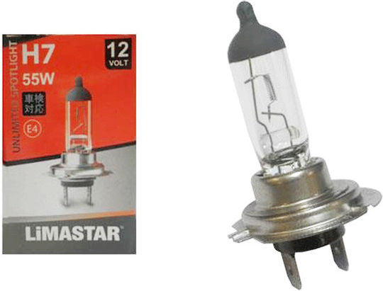 Limastar Lamps Car ΗΑLOGEN CLEAR H7 LED 12V 55W 1pcs