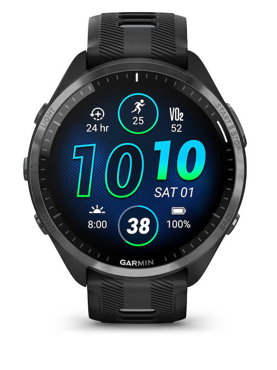 Garmin Forerunner 965 Titanium Αδιάβροχο Smartwatch με Παλμογράφο (Black/Powder Grey)