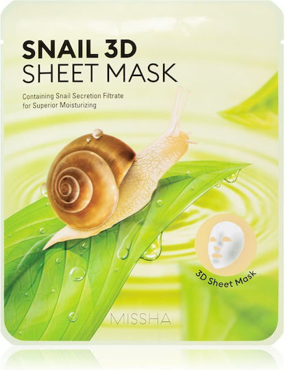 Missha Snail 3D Sheet Μάσκα Προσώπου για Αναζωογόνηση / Ενυδάτωση 23gr