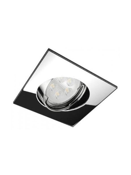 Fos me MOBIL Nr429 GLAS Rechteckig Metallisch Einbau Spot Silber 85x85cm. 1Stück