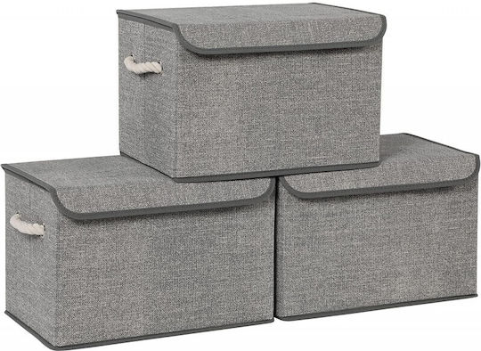 Songmics Fabric Storage Box with Lid 3 Pieces Songmics Fabric Storage Box with Lid 3 Pieces