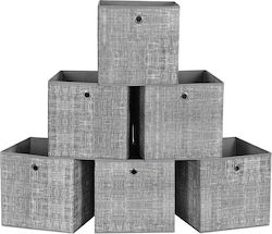 Songmics Fabric Storage Box with Lid Gray 30x30x30cm 6pcs