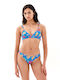 Bikini Set Triangle Top & Brazil Bottom 231.EW571.20 with Adjustable Straps Royal Blue