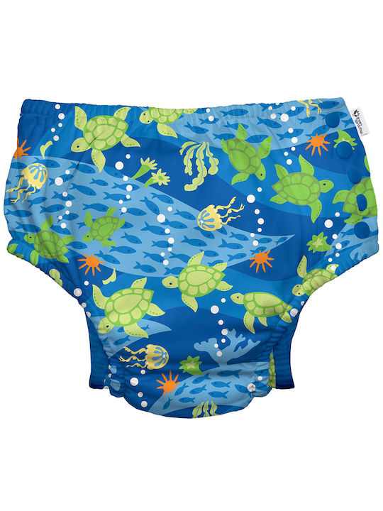 Swimwear - diaper GREEN SPROUTS Eco Snap Swim Diaper Royal Blue Turtle Journey GS-701058-6304