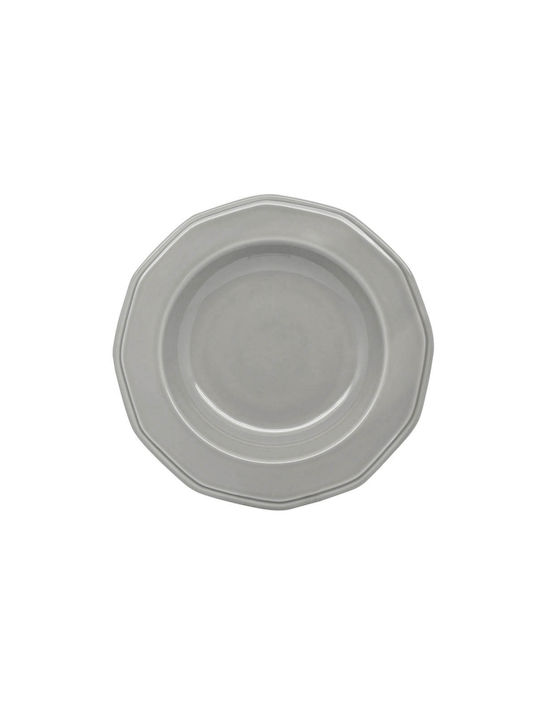 Ankor Premium Classic Plate Soup made of Porcelain Gray with Diameter 23cm