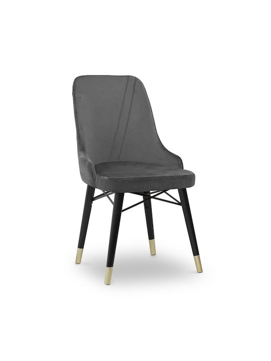 Floria Dining Room Velvet Chair Gray 54x48x91cm