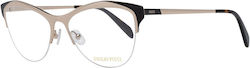 Emilio Pucci Γυναικείος Μεταλλικός Σκελετός Γυαλιών Cat Eye σε Χρυσό Χρώμα EP5073 028