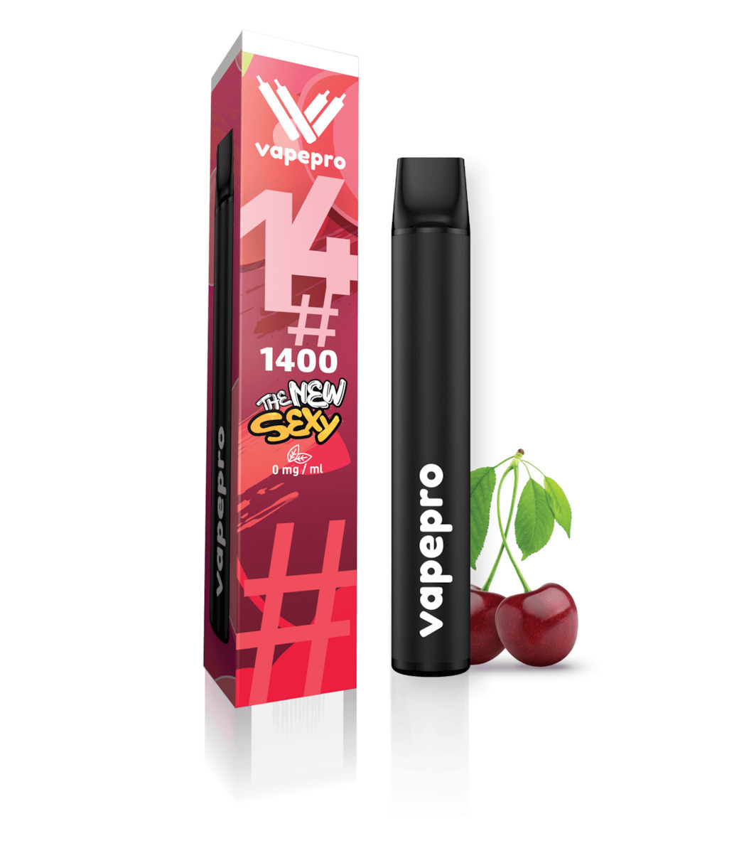 Vapepro Disposable ECigarette 1400 Puffs Naughty Cherry Nicotine Free