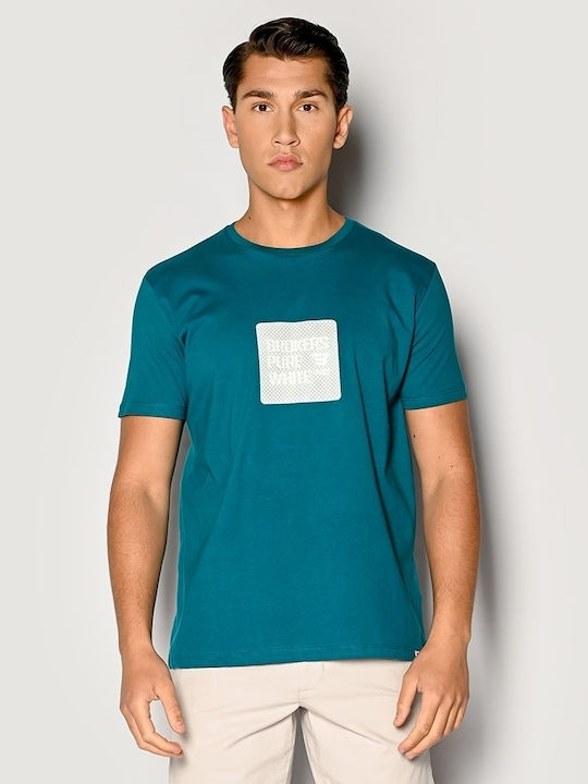 Brokers Jeans T-shirt Bărbătesc cu Mânecă Scurtă Albastru Petrol