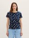 Tom Tailor Women's T-shirt Navy Geo Shapes