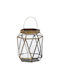 BigBuy Metallic Lantern Gold 23x23x27cm