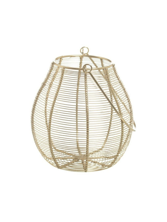 BigBuy Metallic Lantern Gold 18x18x24cm