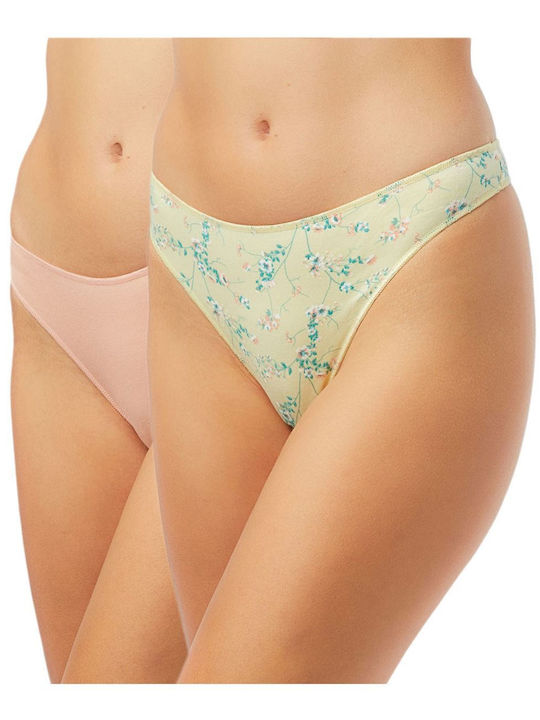 Modal Fimelle Damen Zeichenfolge 2Pack Beige
