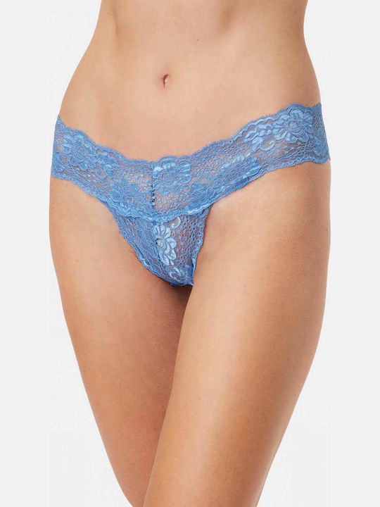 Minerva Βαμβακερό Γυναικείο String με Δαντέλα Γ...
