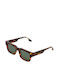 Komono Victor Havana Women's Sunglasses with Brown Tartaruga Plastic Frame and Green Lens KOM-S9826