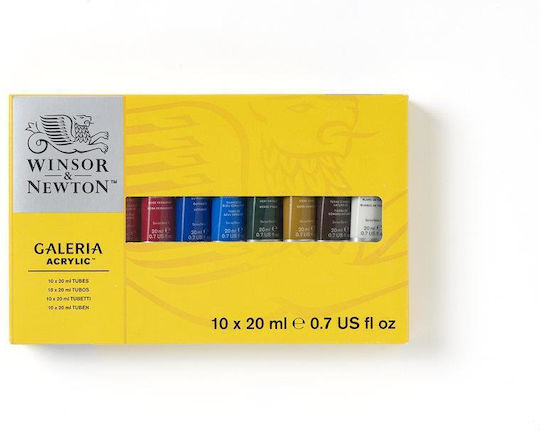 Winsor & Newton Galeria Acrylic Paint Set in Multicolour color 20ml 10pcs